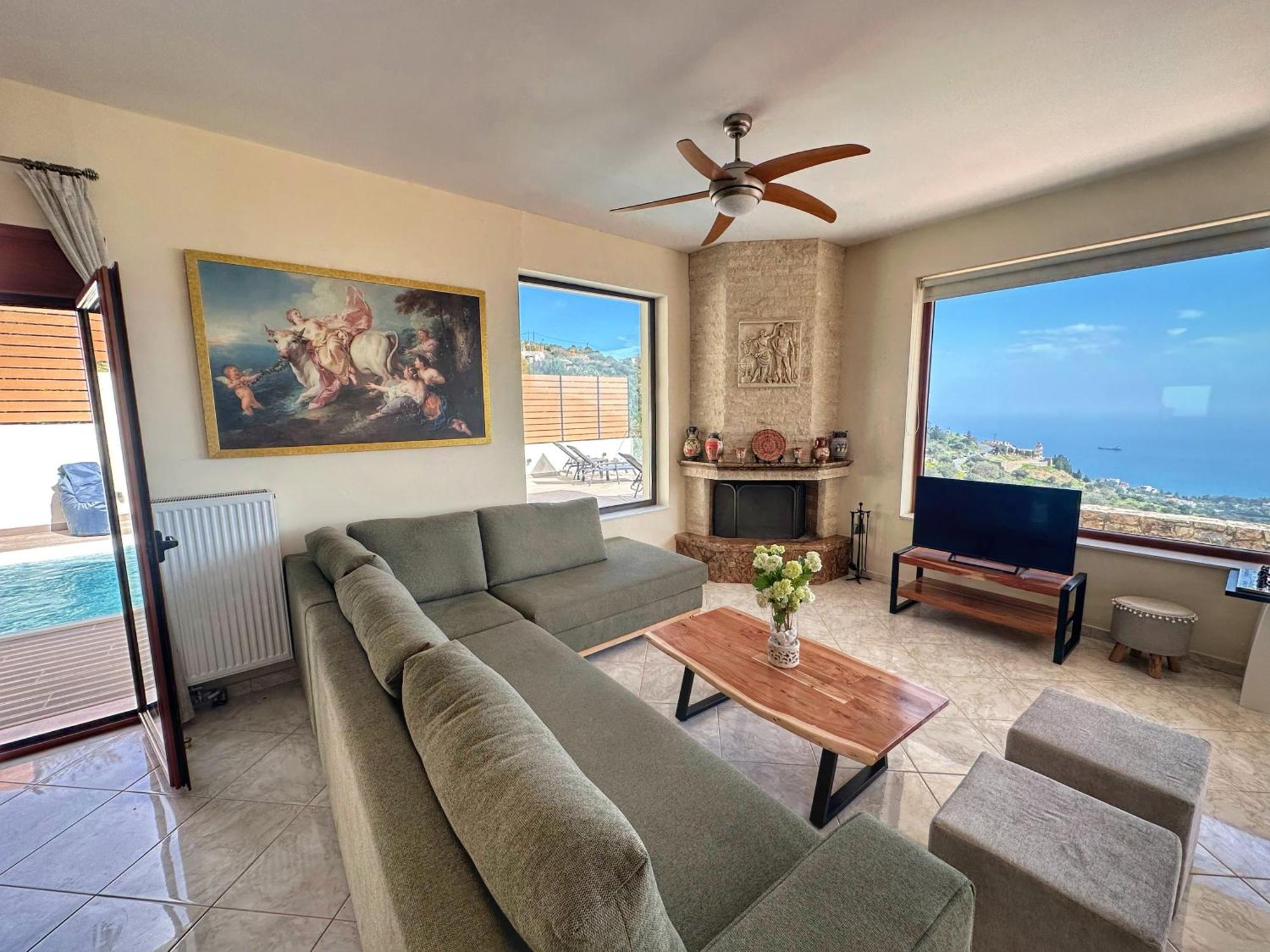 Villa Balcony, Cozy Villa With Amazing View Rodhiá Exteriér fotografie